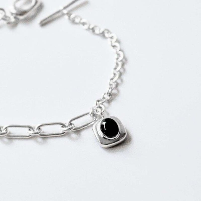 STUDIO LEIGH CLIP CHAIN BRACELET-BLACK