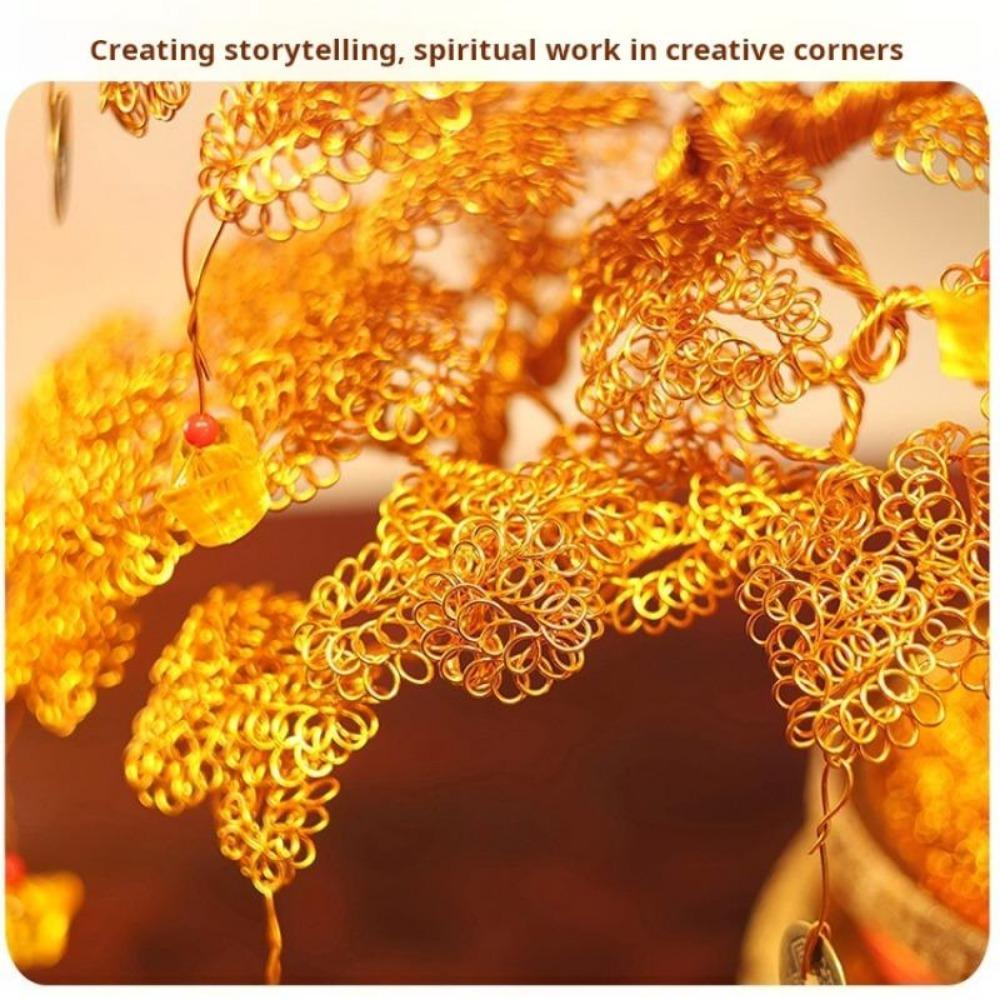 Домохозяйство Растущее Процветание Дерево Удачи Креативное Украшение Денежное Дерево Открытие Подарок на Новоселье Золотое Удачное Денежное Дерево Декор