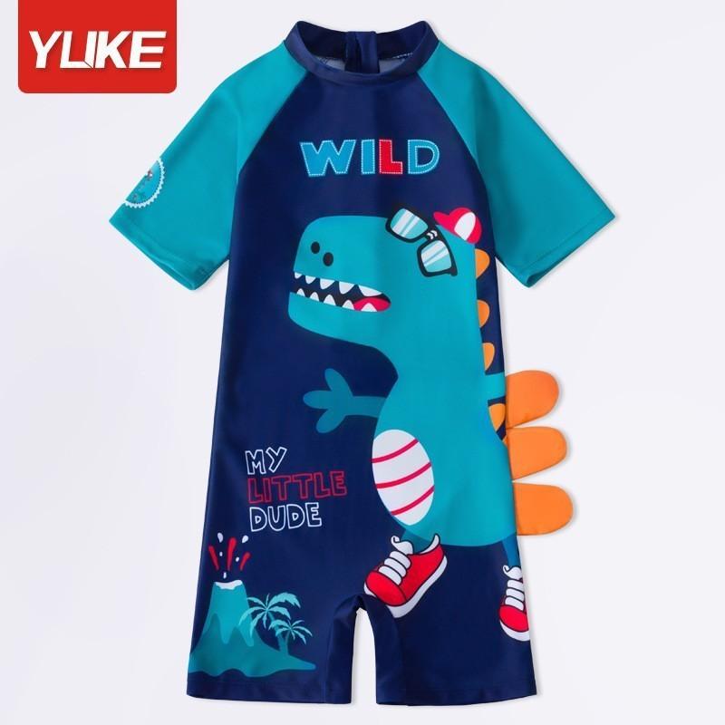 Childrens Swimsuit Boys Girls Polyester Sunscreen Onepiece For Water Sports