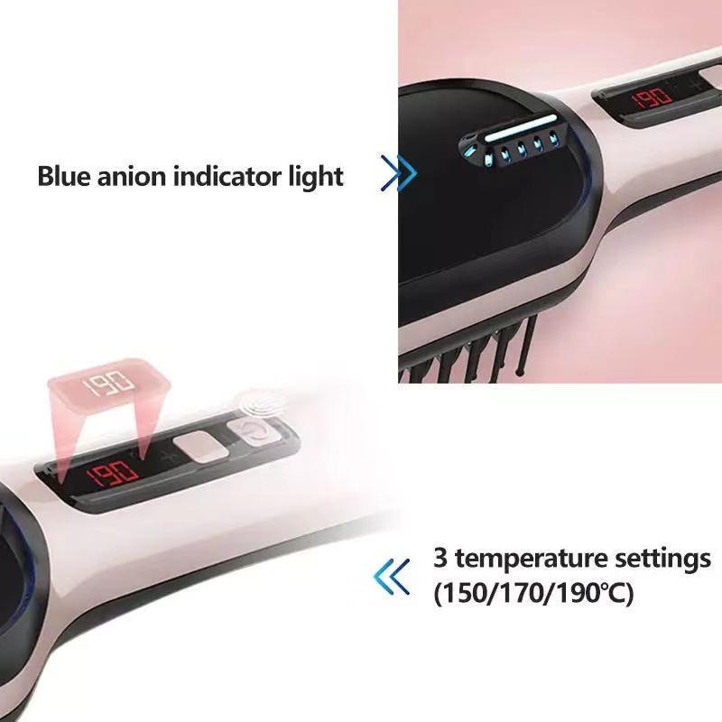 Dual-Use Ceramic Hair & Beard Straightening Comb for Men & Women