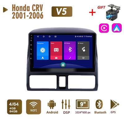 Автомобильное радио на базе Android, стерео для Honda CRV 2001-2006, 2 Din, мультимедийная навигация Carplay, авторадио, GPS, WIFI, головное устройство, 4 + 64 ГБ