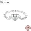 BAMOER стерлингового серебра 925 пробы кольцо с сердцем из бисера кольцо оригинальный дизайн ювелирные изделия подарок для женщин вечерние