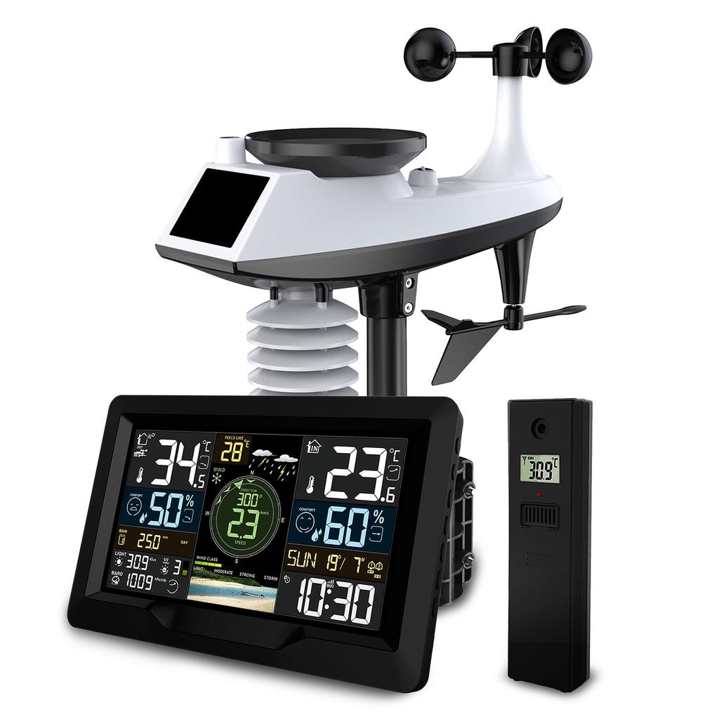 Weather Station With Wind And Rain Sensor