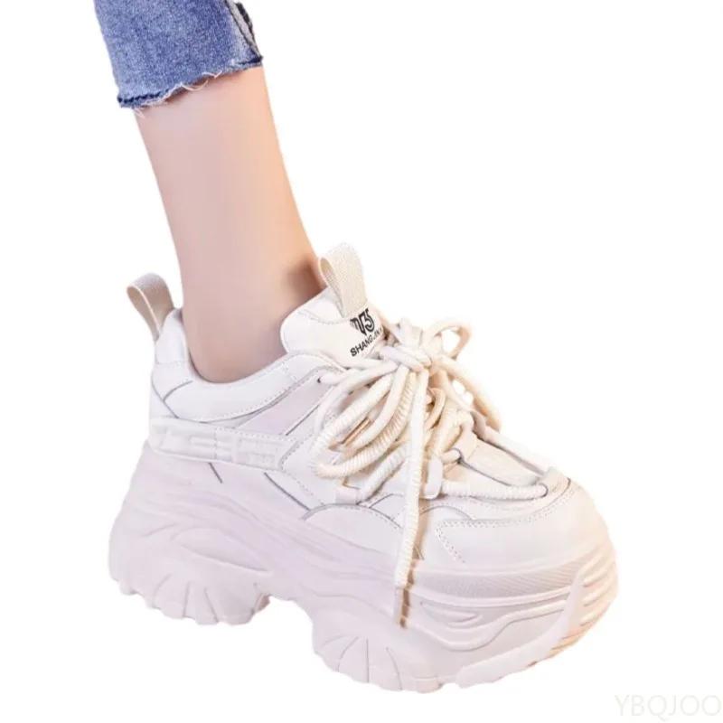 Новые туфли для папы с увеличением высоты на 9 см, женские весенние повседневные кроссовки на толстой подошве, женская обувь, модная удобная обувь