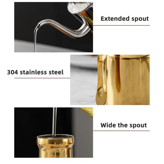 Диспенсер для масла из нержавеющей стали, герметичная бутылка для масла без капель для оливкового масла, уксуса, кухонный контейнер для хранения масла