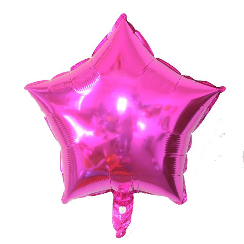 18-Inch Light Version Of Pentagram Aluminum Film Balloon Solid Color Star Balloon Aluminum Foil Birthday Party Decoration Arrangement