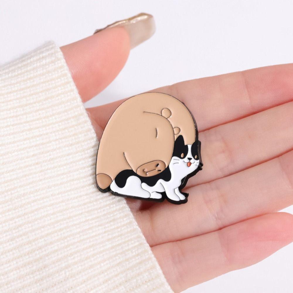 Turtle Capybara Brooch Cute Animals Pins Lightweight Cartoon Enamel Pins  Girl