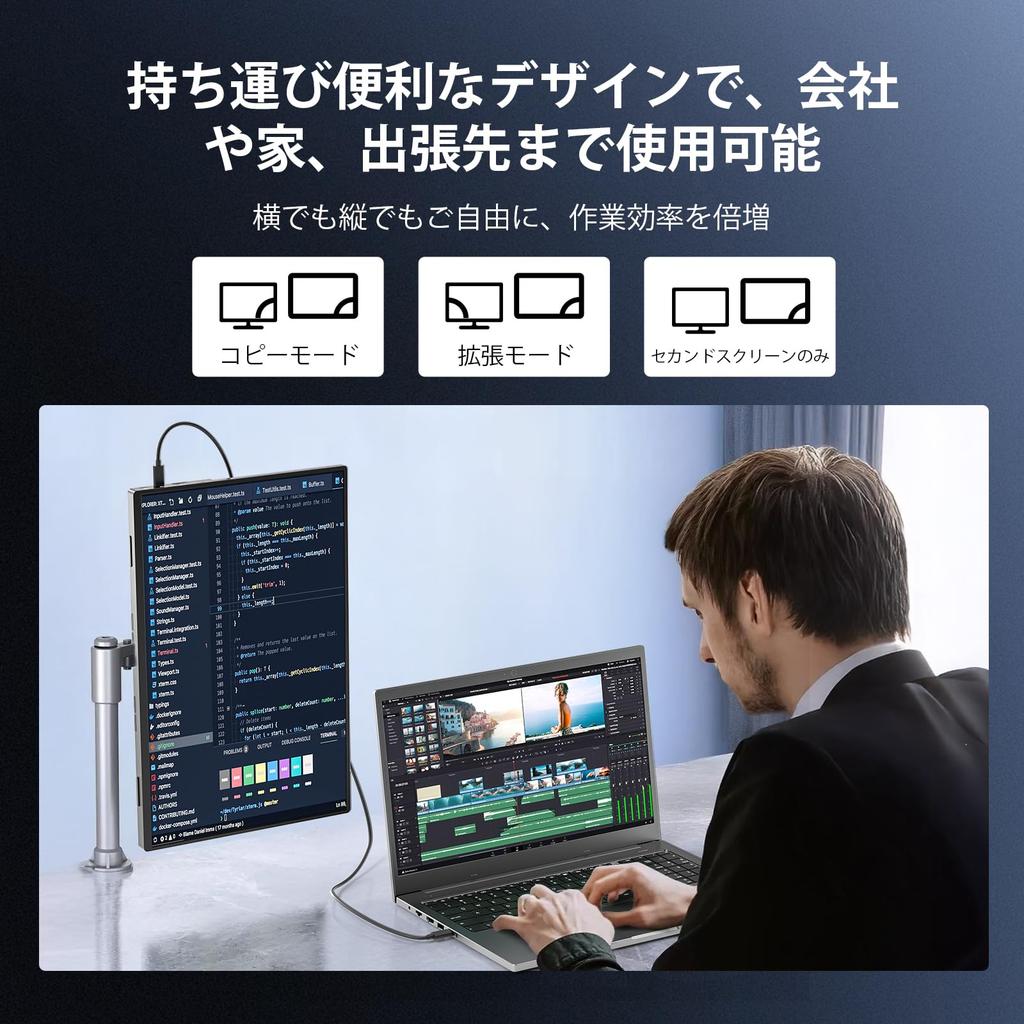 Kinhank Mobile Monitor Inch Gaming Portable Display 144Hz IPS LCD Panel Thin and Lightweight VESA Protective Cover USB Standard HDMI Compatible with