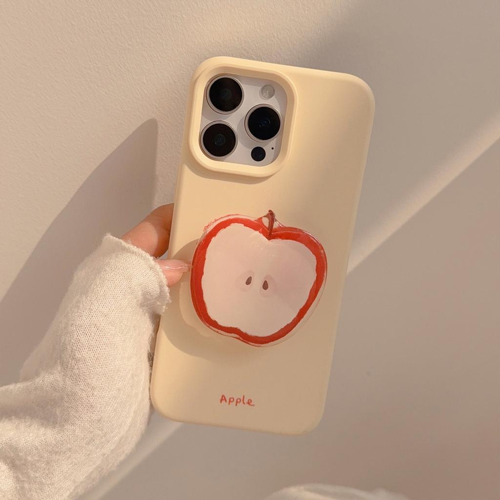 Красный держатель-яблоко подходит для чехла мобильного телефона Apple 16promax iphone17 нишевый летний 14 силиконовый 13 подвеска.