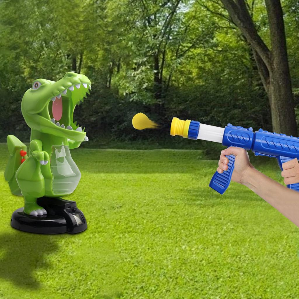 Игрушка-стрелялка «Динозавр» для детей 5-7 лет, с 2 помповыми пистолетами, стрелялка с 24 шариками, свет и звук, подарочная игра для мальчиков и девочек
