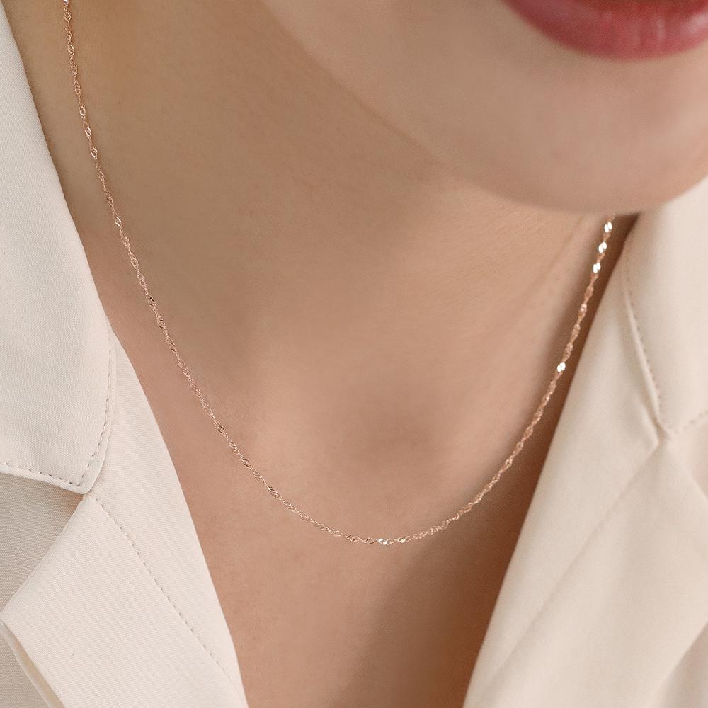 Loveenb [14K Gold] Emily Lace Chain Necklace