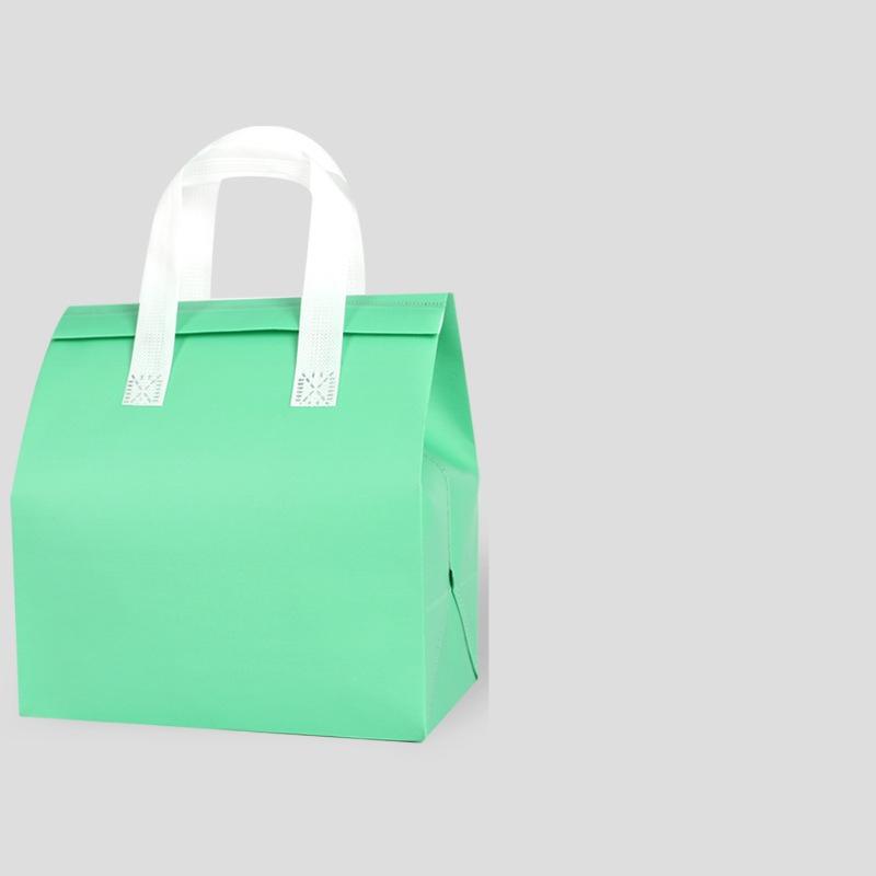 50 шт. Изотермическая сумка для доставки еды, портативная, с герметичным закрытием, сумка-тоут из алюминиевой фольги, нетканый материал, 3-слойная, утолщенная, термоизоляция, для холодных блюд, упаковка на вынос