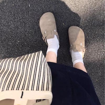 Носите весенние немецкие полузакрытые баотоу новые повседневные тапочки женские модные на толстой подошве