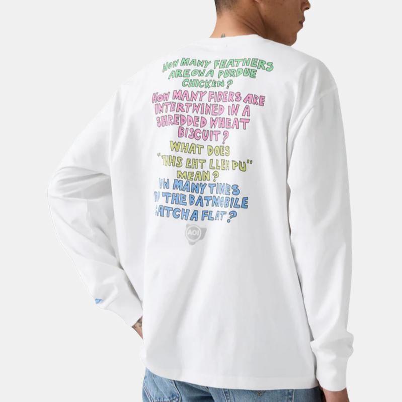 Коллаборация Levis X De La Soul Осень/Зима 25 Логотип Принт Свободный Повседневный Удобный Длинный рукав Футболка Мужские топы 004EY-0000