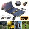 20W 5V Outdoor Solar Panel Charger Foldable USB Solar Panel Cells Full Time Power Solar Panel Mobile Power Supply for Camping 4