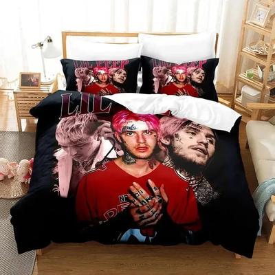 Комплект постельного белья с 3D-принтом Rapper Lil Peep, пододеяльник, стеганое одеяло, наволочка, одеяло размера king-size для мальчиков и взрослых