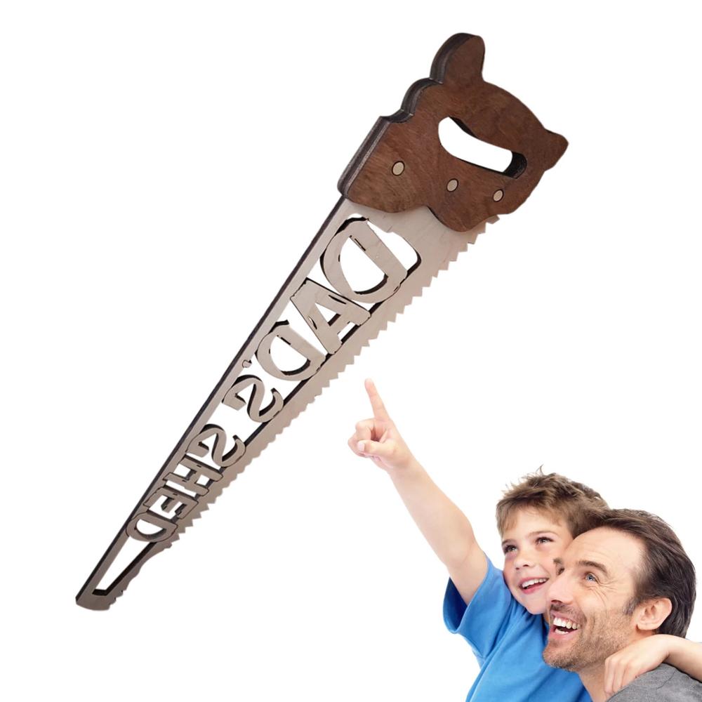 Dad Wood Sign Natural Wooden Plaques In Handsaw Shape Home Desk Decor With Warm Words Unique Signs & Plaques