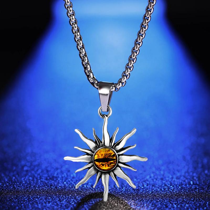 Little Sun Titanium Steel Necklace, Simple Style Pendant for Men and Women, Hip Hop Couple's Neck Chain