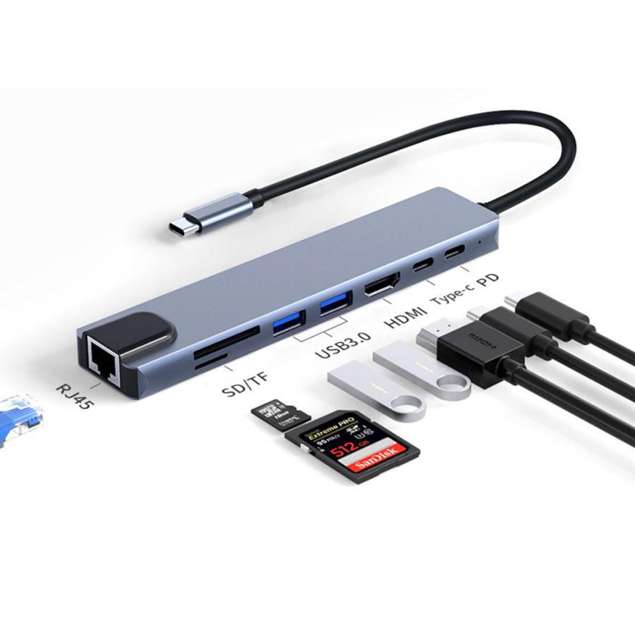 USB-концентратор 8-в-1 Type-C с Ethernet и HDMI