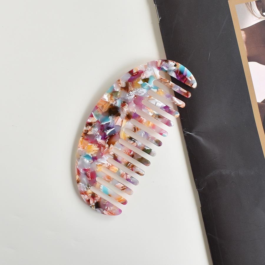 Popular Hair Combs In Europe and America, Hot-selling Acetic Acid Board Comb Anti-static Marble Pattern Hair Comb