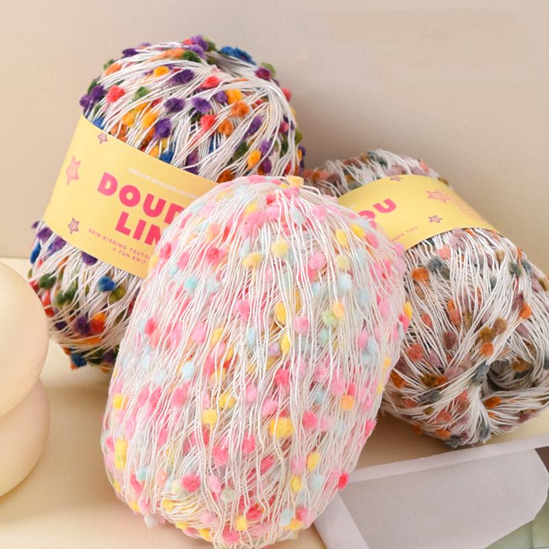 50 г/рулон Разноцветные точки разноцветные для свитера шарфа своими руками ручная вязка мягкая и удобная мохеровая пряжа радужная нить