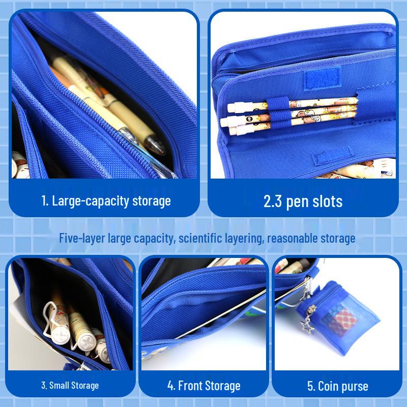 Пенал "Мир Стива" для учеников начальной школы с кошельком для монет и милым подвесом-амулетом