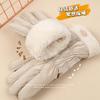 Gloves cycling to keep warm in winter female skiing fleece thickened cold protection student cute outdoor