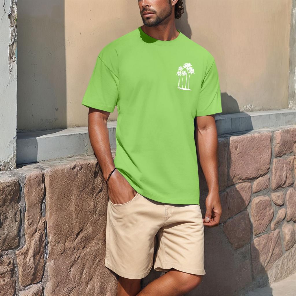 Summer Men's Popular T-shirt Printed Round Neck Short Sleeve T-shirt