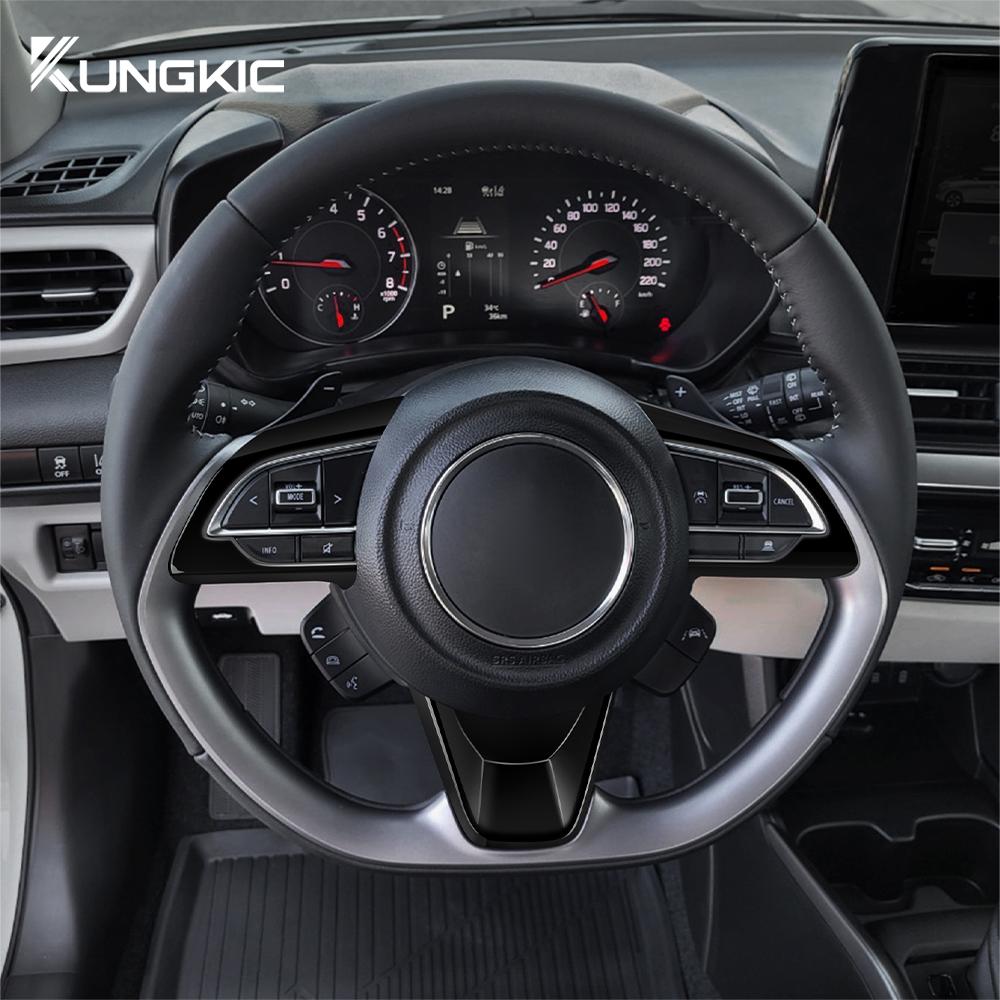ABS Carbon Fiber Style Steering Wheel Button Frame Sticker for Suzuki Swift 2017-2025 & Fronx 2024-2025