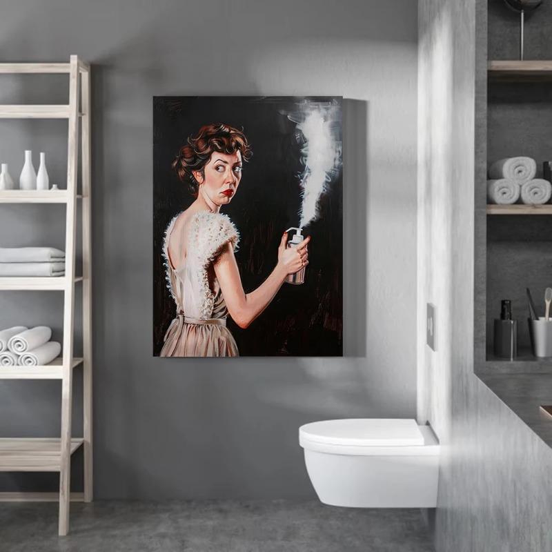 Vintage Stinky Dark Academia Funny Bathroom Toilet Bad Smell Poster Canvas Painting Wall Art Pictures Home Interior Decor