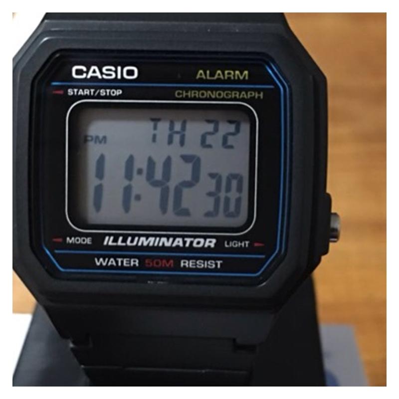 Casio Серия YOUTH - силиконовые маленькие квадраты, модные и простые ретро-квадратики, ЖК-дисплей, водозащита для спорта, кварцевый механизм, W-217H-1AVDF
