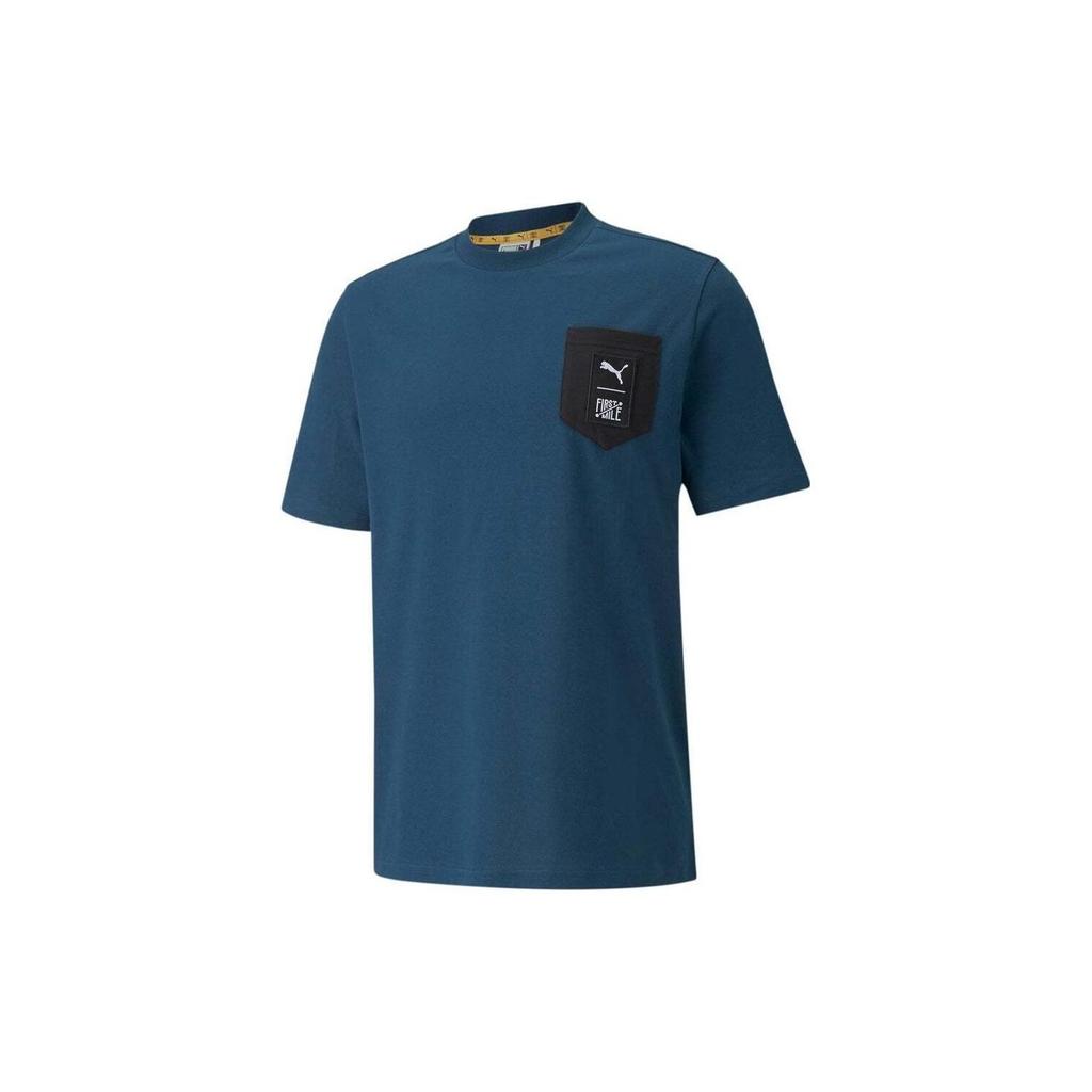 Puma American Retro Dopamine Brand Logo Printed Crew Neck Short Sleeve T-Shirt Men T-Shirt Blue 532337-65