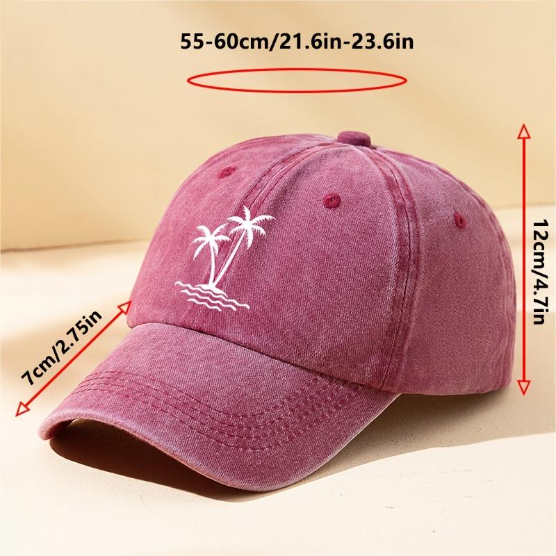 Бейсболка с принтом кокосовой пальмы, однотонная, потертая, повседневная, легкая, регулируемая, для папы, для женщин и мужчин