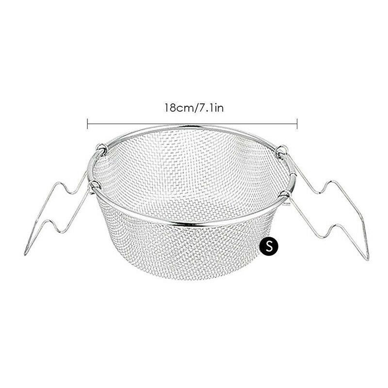 Stainless Steel Serving Basket French Fries Round Fried Basket Mesh Chips