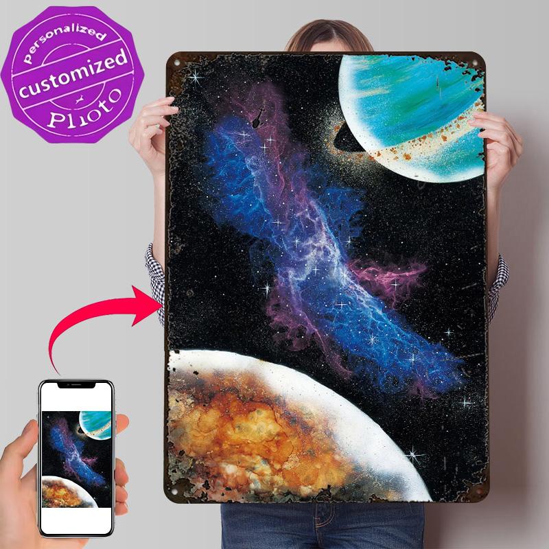California Nebula D Texture Metal Poster Customized Wall Art Tin Sign Gift for Mancave Luxury Decoration Home Decor Items House