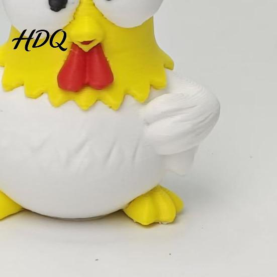 Настольный антистресс 3D-печатная фигурка мультяшного петуха Мини Милое животное с большими глазами