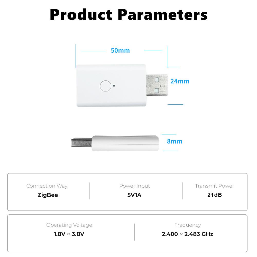 Повторитель сигнала ZigBee 3.0 USB-удлинитель Усилитель сигнала для устройств ZigBee Умный дом Автоматизация Работает с Home Assistant Z2M