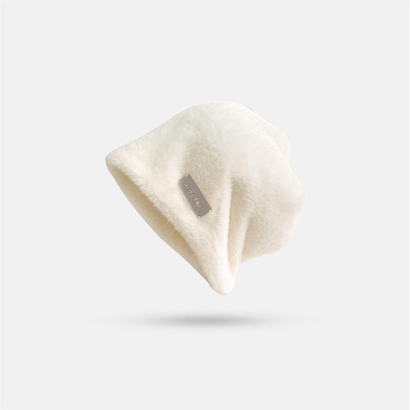 Женские плюшевые шапки-бини Зимние флисовые шерстяные уличные шапки-скулли Женские горро Однотонные теплые ветрозащитные утолщенные шапки Модные мешковатые