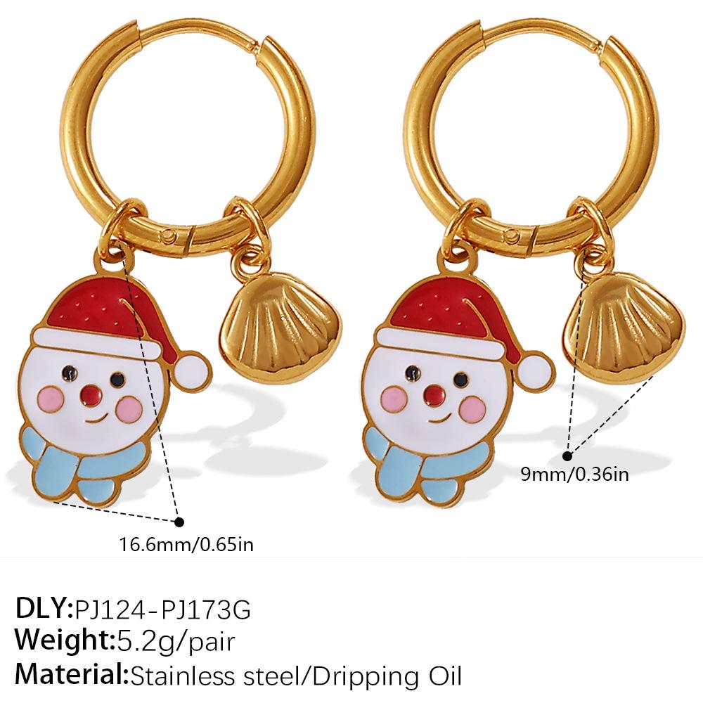 18K Gold Plated DIY Gingerbread Man Earrings - Festive Christmas Collection