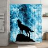 Stylish Shower Curtain Blue Galaxy Wolf Design for Bathrooms Decorate Your Space with Magic