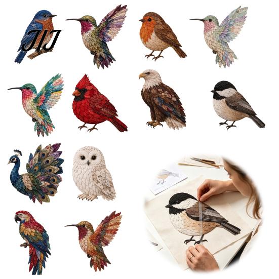 Hand Stitching Learning Project 3D Bird Patchwork Kit, DIY Hummingbird Owl Sewing Relaxing Afternoon Creative Hobby Handmade Fabric Art Crafting