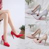 Female Pointed Artificial Women's Fashion Single Shoes Sleeve High Heels Heightened Super High Heels Single Shoes Women's Shoes