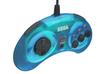 SEGA Mega Drive 8 Button Arcade USB Pad Clear Blue Retri-bit