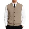 Men's V-Neck Sleeveless Knit Cardigan Vest