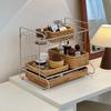 Hand-Woven Natural Rattan Storage Basket for Cosmetics and Desktop Organizing with a Retro High-End Feel