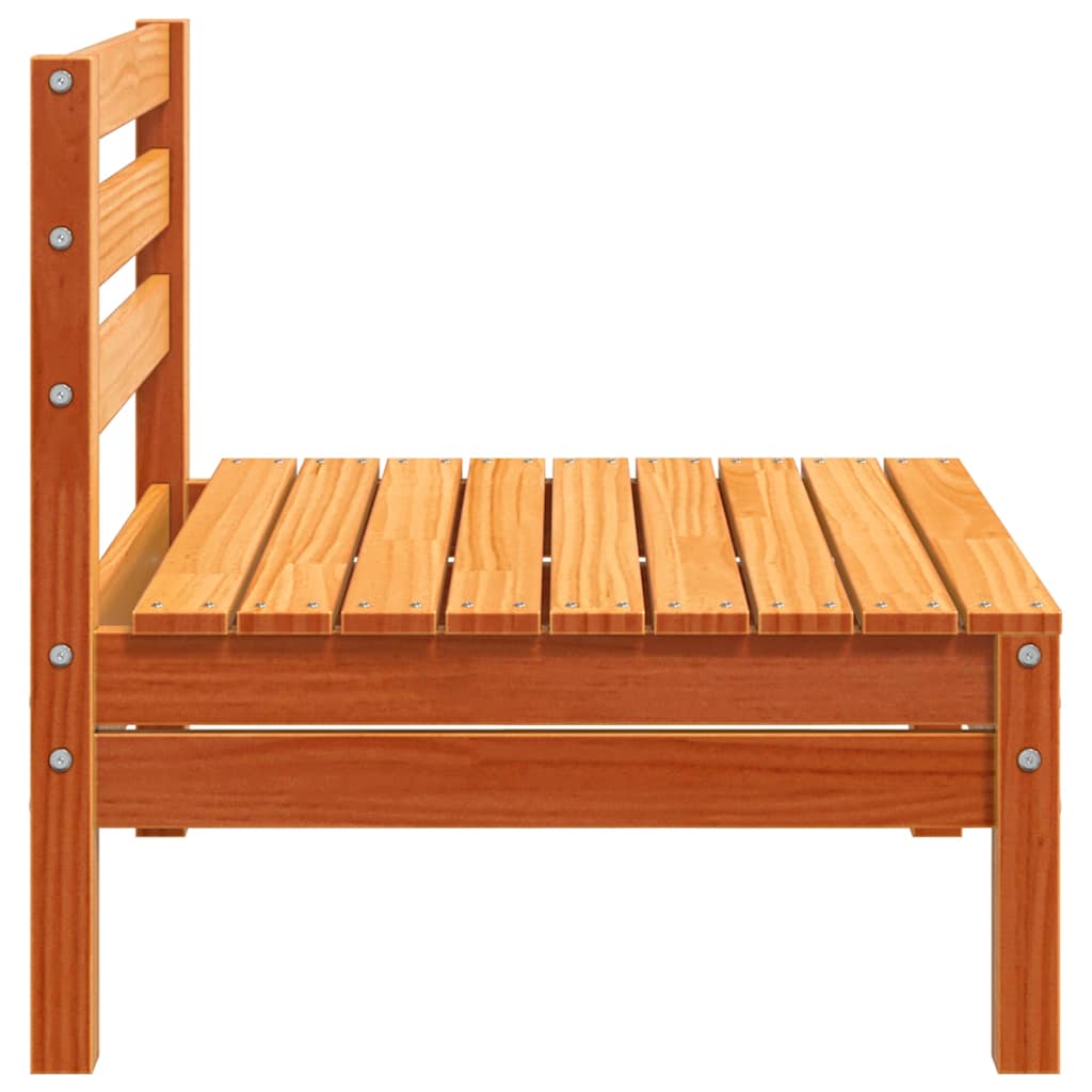 Garden Sofas without Armrests 2 pcs Wax Brown Solid Pine Wood