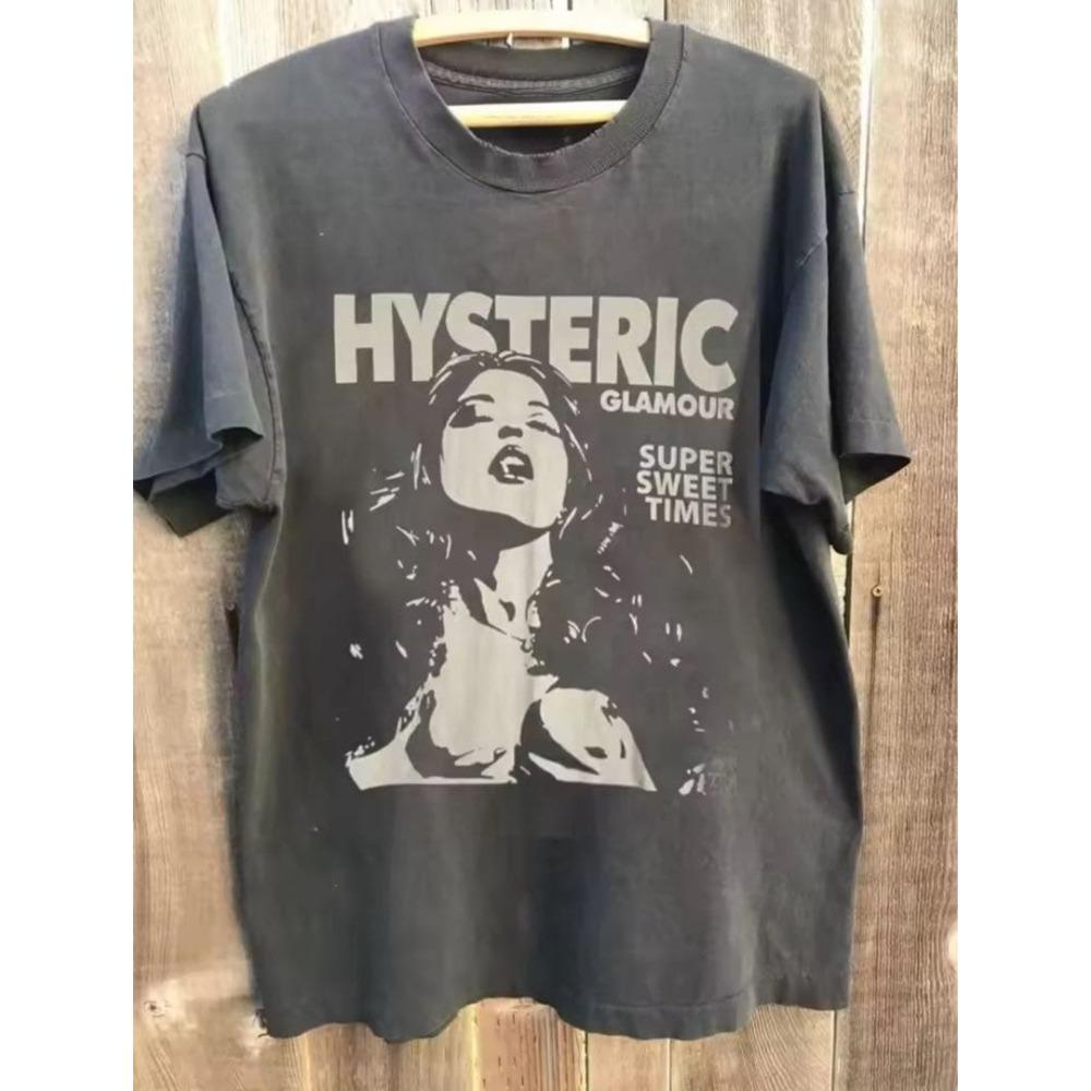 Hysteric Glamour Футболка Super Sweet Times 2026 Лето Унисекс Женская Винтажная с Графикой Девушка Ретро Поп-арт Принт Повседневный Топ Футболка