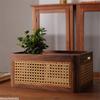 Органайзер Роскошный кухонный стол из цельного дерева Ящик для хранения вещей Ретро-ротанговая корзина Книга Закуски Косметика Бытовая техника