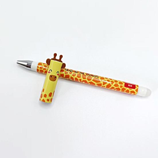 Стираемые гелевые ручки, гелевые ручки-роллеры с изображением животных из мультфильмов, наконечник 0,5 мм, черные/синие чернила, заправляемые ручки для письма, школьные канцелярские принадлежности