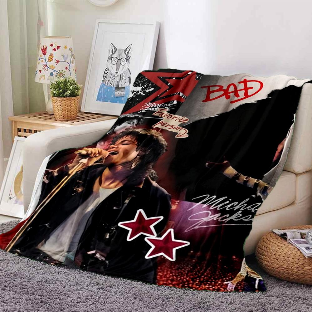 1Pc Michael Jackson Bad Album Artwork Blanket Soft Throw Blanket For Home Bedroom Bed Sofa Travel Office Solid Christmas Blanket